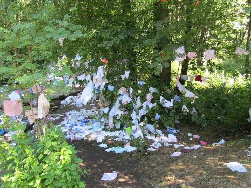 08. Это не мусор, а оставленные паломниками платки у подножья Грабарки